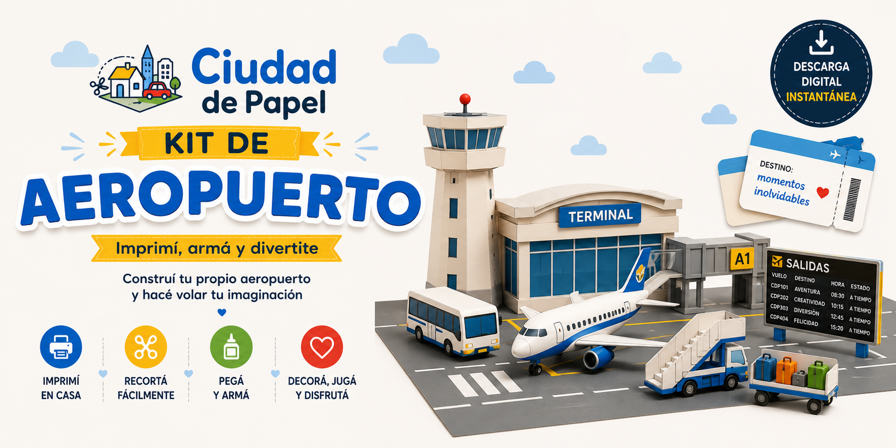 Set de aeropuerto-Aviones-personas-calles...